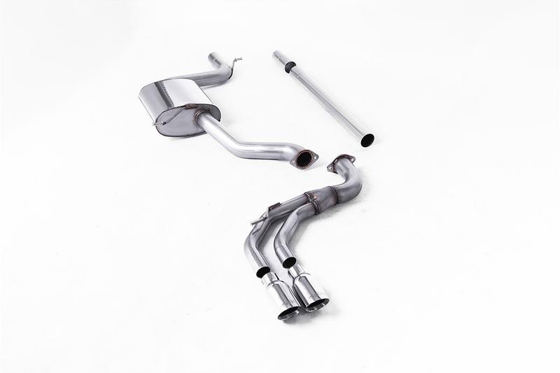 Milltek Seat Leon FR 1.8 TSI & VW Golf MK7.5 1.5TSI - Non-Resonated (Louder) Cat-Back Exhaust System with Polished GT-80 Trims (GTD Style) photo