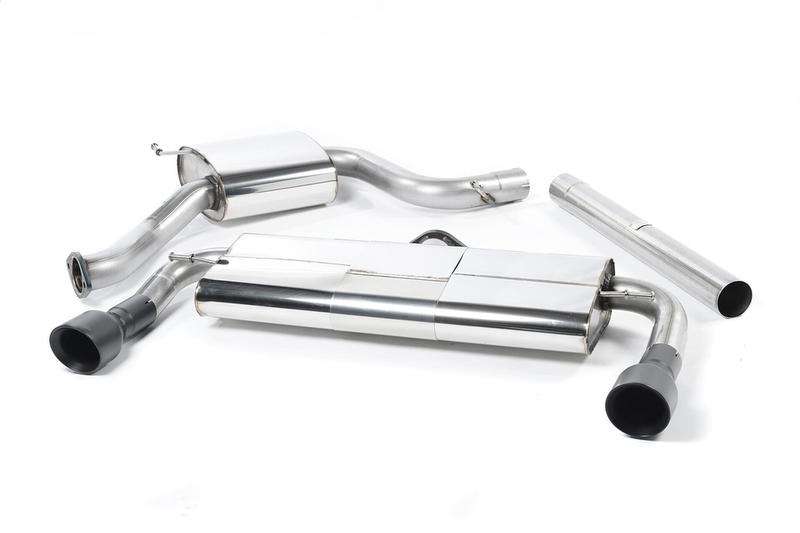 Milltek VW Golf GTI Mk7 Resonated (Quieter) Cat-Back Exhaust System with Matt Black Tips photo