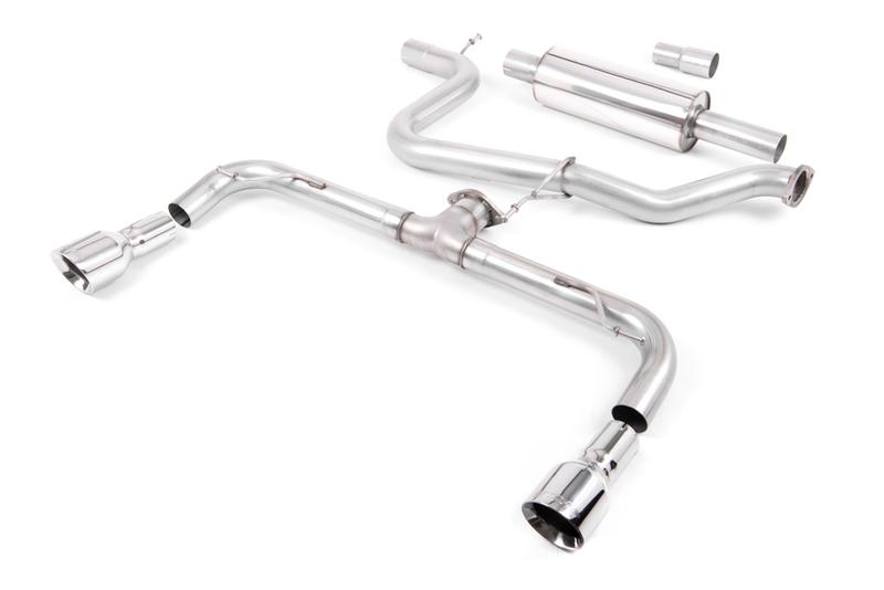 Milltek VW Golf GTD Mk7 - Resonated (Quieter) Cat-Back Exhaust System with Dual GT100 Tips (GTI Style) photo