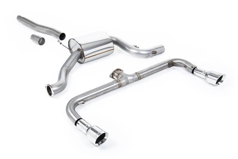 Milltek Non-Resonated (Louder) Cat-Back Exhaust System with Polished GT100 Tips (For Scirocco R Valance) photo
