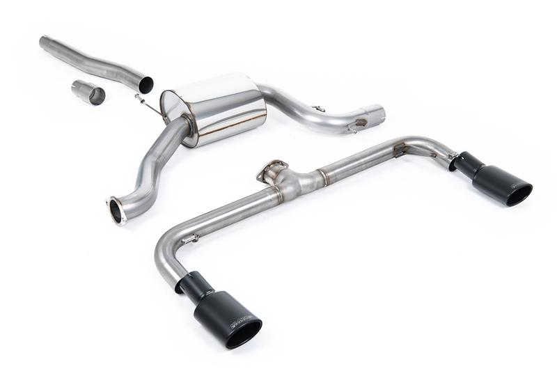 Milltek Non-Resonated (Louder) Cat-Back Exhaust System with Cerakote Black Oval Tips (For Scirocco R Valance) photo