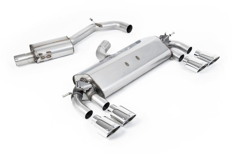 Milltek VW Golf R MK7 2.0 TSI (76.2mm systems) - Resonated (Quieter) Cat-Back Exhaust System with Polished Oval Tips photo