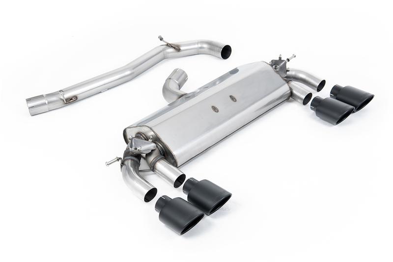 Milltek VW Golf R MK7 2.0 TSI (76.2mm systems) - Non-Resonated (Louder) Cat-Back Exhaust System with Cerakote Black Oval Tips photo