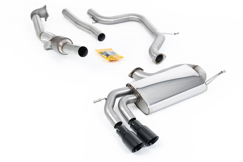 Milltek VW Golf Mk5 GTi 2.0T - Non-Resonated (Louder) Turbo-Back Exhaust System with Hi-Flow Sports Catalyst & Cerakote Black Tips photo