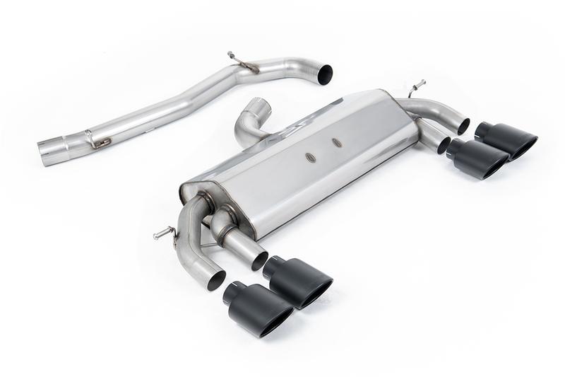 Milltek VW Golf R MK7 2.0 TSI (76.2mm systems) - Non-Resonated RACE (Louder) Cat-Back Exhaust System with Cerakote Black Oval Tips photo
