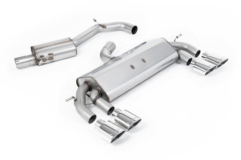 Milltek VW Golf R MK7 2.0 TSI (76.2mm systems) - Resonated RACE (Quieter) Cat-Back Exhaust System with Polished Oval Tips photo