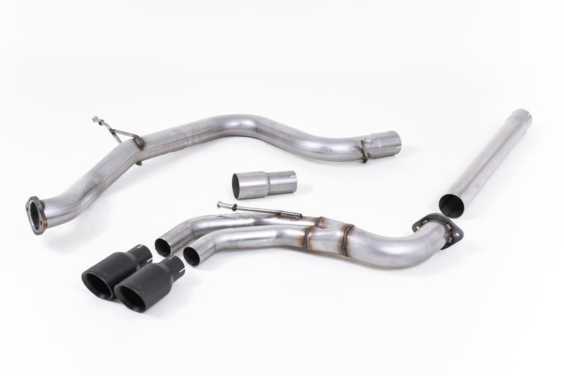 Milltek VW Golf GTD Mk7 - Non-Resonated (Louder) Cat-Back Exhaust System with Cerakote Black Tips photo