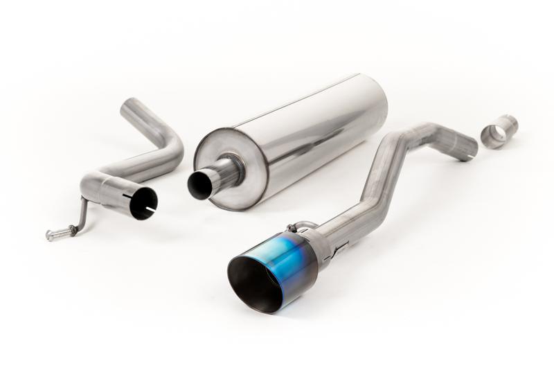 Milltek VW Up GTI 115ps & 1.0TSI 90ps - Road+ Cat-Back Exhaust System with GT-90 Burnt Titanium Trim photo