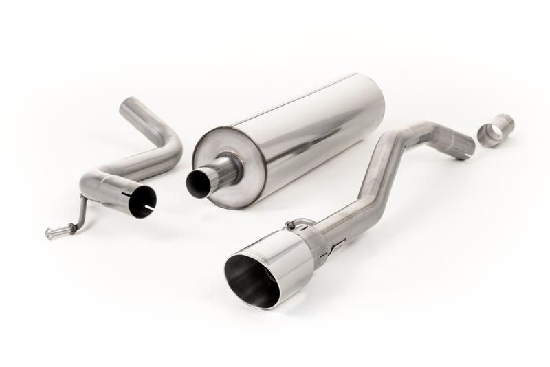Milltek VW Up GTI 115ps & 1.0TSI 90ps - Resonated (Quieter) Cat-Back Exhaust System with GT-90 Polished Trim photo