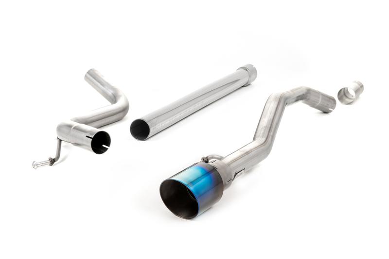 Milltek VW Up GTI 115ps & 1.0TSI 90ps - Non-Resonated (Louder) Cat-Back Exhaust System with GT-90 Burnt Titanium Trim photo