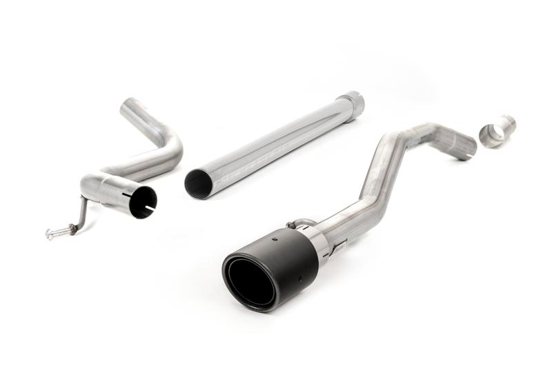 Milltek VW Up GTI 115ps & 1.0TSI 90ps - Non-Resonated (Louder) Cat-Back Exhaust System with JET-90 Carbon Trim photo
