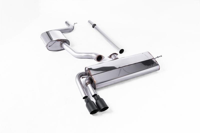 Milltek VW Golf MK7.5 1.5TSI Evo GT & R-Line - Resonated (Quieter) Cat Back Exhaust System with Cerakote Black Trims (GTD Twin Outlet Style) photo