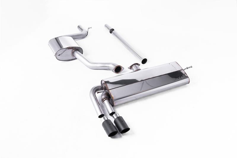 Milltek VW Golf MK7.5 1.5TSI Evo GT & R-Line - Resonated (Quieter) Cat Back Exhaust System with Carbon Trims  (GTD Twin Outlet Style) photo