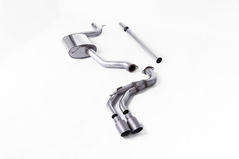 Milltek Seat Leon FR 1.8 TSI & VW Golf MK7.5 1.5TSI - Non-Resonated (Louder) Cat-Back Exhaust System with Titanium Trims (GTD Style) photo