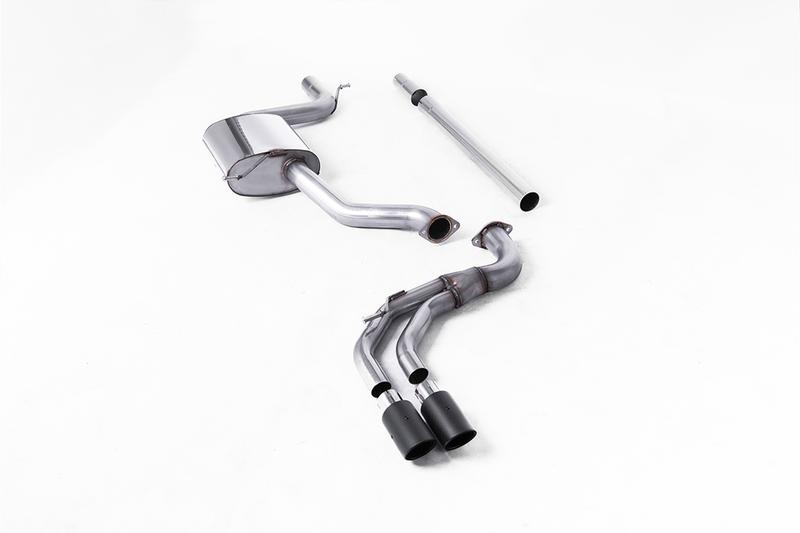 Milltek Seat Leon FR 1.8 TSI & VW Golf MK7.5 1.5TSI - Non-Resonated (Louder) Cat-Back Exhaust System with Carbon Trims (GTD Style) photo