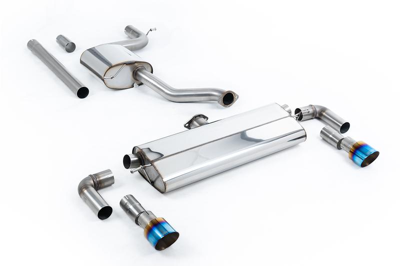 Milltek VW Golf MK7.5 1.5TSI Evo GT & R-Line - Resonated (Quieter) Cat-Back Exhaust System with Burnt Titanium Trims (GTI Style) photo