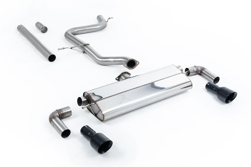 Milltek VW Golf MK7.5 1.5TSI Evo GT & R-Line - Non-Resonated (Louder) Cat-Back Exhaust System with Cerakote Black Trims (GTI Style) photo
