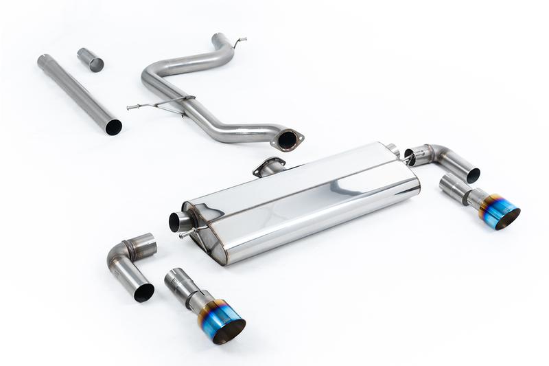 Milltek VW Golf MK7.5 1.5TSI Evo GT & R-Line - Non-Resonated (Louder) Cat-Back Exhaust System with Burnt Titanium Trims (GTI Style) photo