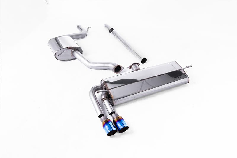 Milltek VW Golf MK7.5 1.5TSI Evo GT & R-Line - Resonated (Quieter) Cat-Back Exhaust System with Burnt Titanium Trims (GTD Style) photo