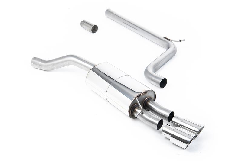 Milltek VW Polo GTI 2.0 TSI (AW - 5 Door/Non GPF Models) - Non-Resonated (Louder) Cat-Back Exhaust System with Polished GT-90 Trims photo