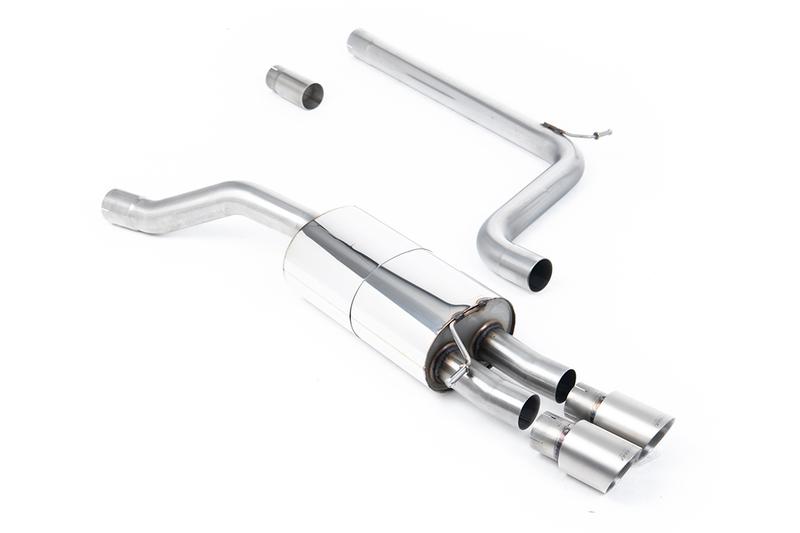 Milltek VW Polo GTI 2.0 TSI (AW - 5 Door/Non GPF Models) - Non-Resonated (Louder) Cat-Back Exhaust System with Titanium GT-90 Trims photo