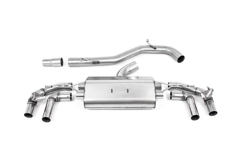 Milltek VW Golf R MK8/MK8.5 - 80MM Non-Resonated (Louder) OPF Back Exhaust System with Titanium GT-115 Trims photo