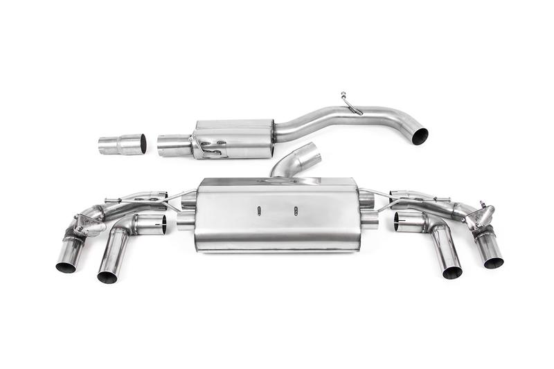 Milltek VW Golf R MK8/MK8.5 - 80MM Resonated (Quieter) OPF Back Exhaust System with Polished GT-115 Trims photo