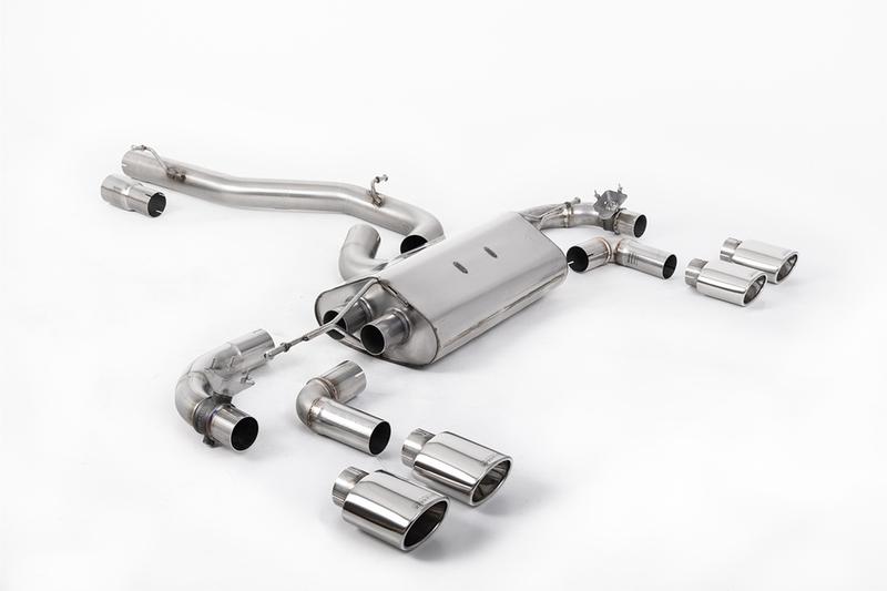 Milltek VW Golf R Mk7.5 - 80mm / 3.15 inch Valved Non Resonated (Louder) Race System with Polished Oval Trims photo