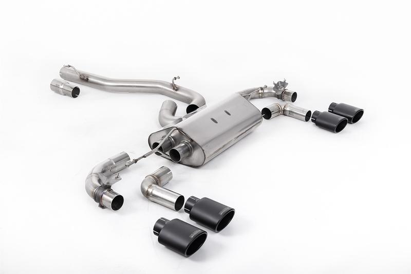 Milltek VW Golf R Mk7.5 - 80mm / 3.15 inch Valved Non Resonated (Louder) Race System with Cerakote Black Oval Tips photo