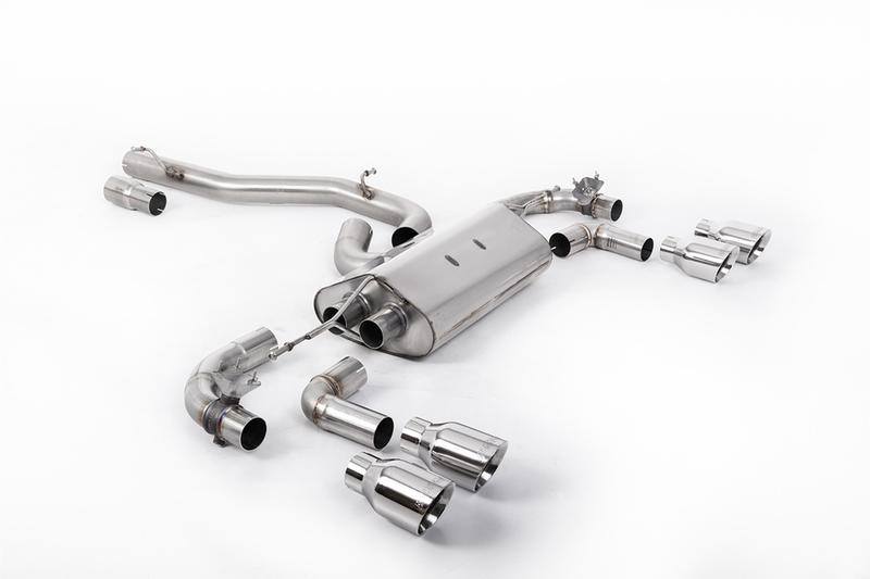 Milltek VW Golf R Mk7.5 - 80mm / 3.15 inch Valved Non Resonated (Louder) Race System with Polished Trims photo