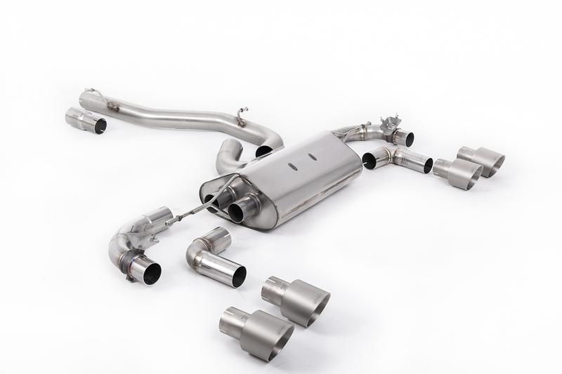 Milltek VW Golf R Mk7.5 - 80mm / 3.15 inch Valved Non Resonated (Louder) Race System with Titanium GT-100 Round Tips photo