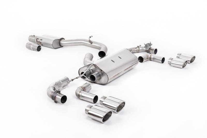 Milltek VW Golf R Mk7.5 - 80mm / 3.15 inch Valved Resonated (Quieter) Race System with Polished Oval Tips photo