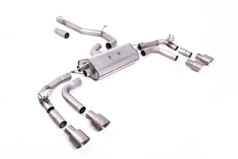 Milltek VW Tiguan R EA888.4 MQB EVO (GPF Models) - Non-Resonated (Louder) GPF/OPF Back Exhaust System with GT-100 Titanium Trims - Re-uses Factory Valve Motors photo