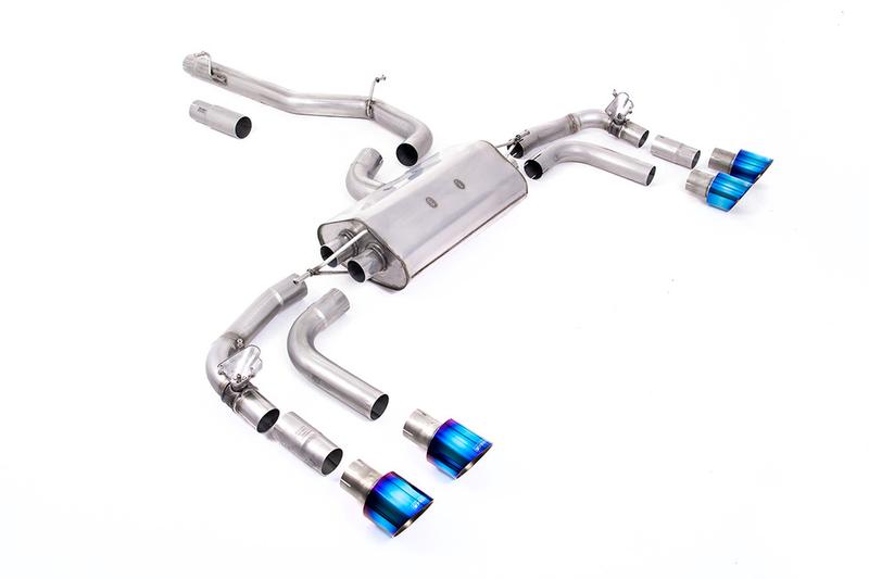 Milltek VW Tiguan R EA888.4 MQB EVO (GPF Models) - Non-Resonated (Louder) GPF/OPF Back Exhaust System with GT-100 Burnt Titanium Trims - Re-uses Factory Valve Motors photo