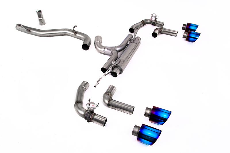 Milltek VW Golf R MK8/MK8.5 - 80mm System with Burnt Titanium Trims (Race System - Loudest) photo