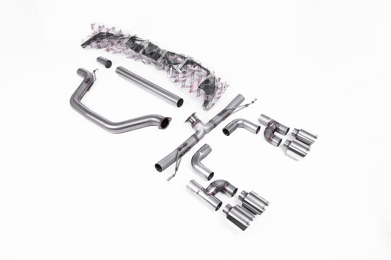 Milltek VW Golf GTI Mk8 - Particulate Filter-Back - Golf R Style - Race (Loudest) with Polished Tips photo