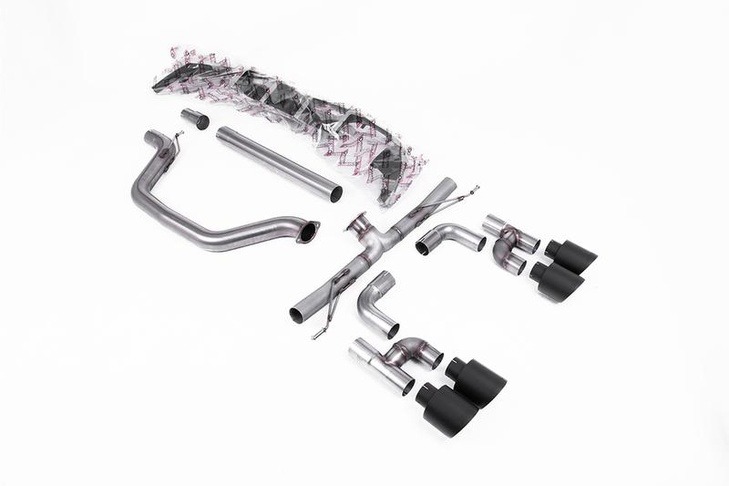 Milltek VW Golf GTI Mk8 - Particulate Filter-Back - Golf R Style - Race (Loudest) with Cerakote Black Tips photo