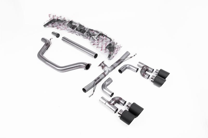 Milltek VW Golf GTI Mk8 - Particulate Filter-Back - Golf R Style - Race (Loudest) with Carbon Fibre Tips photo