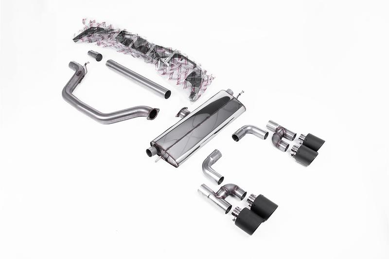 Milltek VW Golf GTI Mk8 - Particulate Filter-Back - Golf R Style - Road+ with Carbon Fibre Tips photo