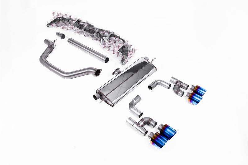 Milltek VW Golf GTI Mk8 - Particulate Filter-Back - Golf R Style - Road+ with Burnt / Blue Titanium Tips photo