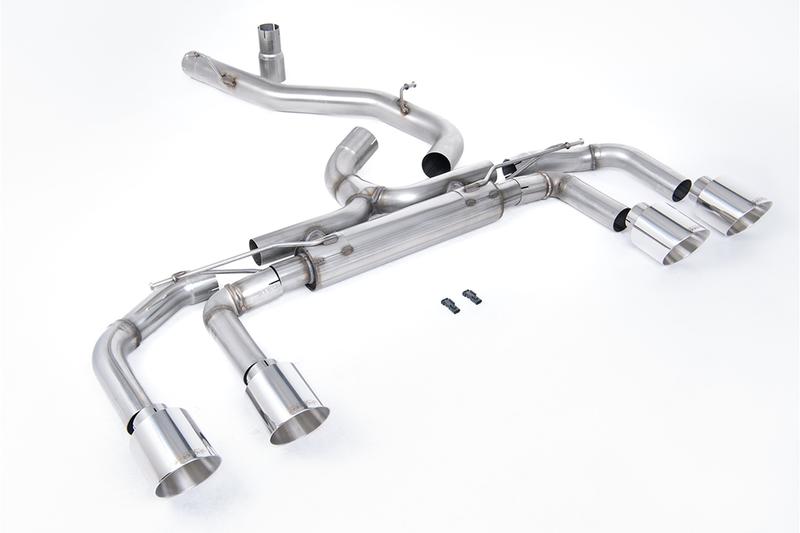 Milltek VW Golf R MK8/MK8.5 - 80mm Systems Non Valved with Polished Tips (Race System - Loudest) photo