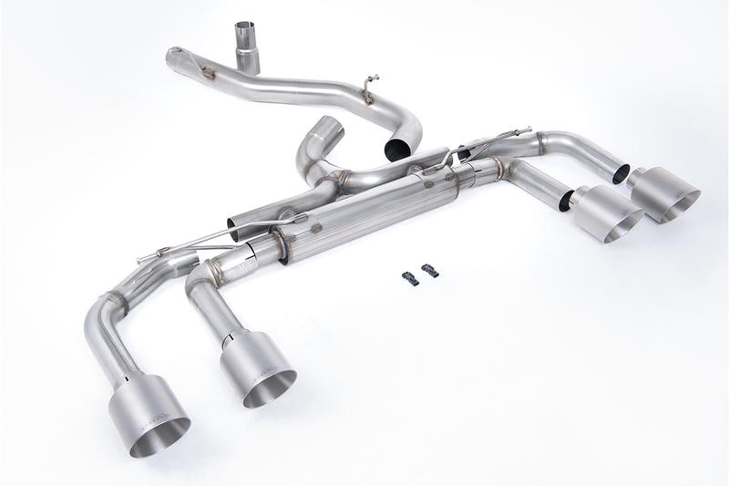 Milltek VW Golf R MK8/MK8.5 - 80mm Systems Non Valved with Titanium Tips (Race System - Loudest) photo