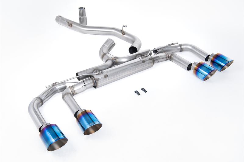 Milltek VW Golf R MK8/MK8.5 - 80mm Systems Non Valved with Burnt Titanium Tips (Race System - Loudest) photo