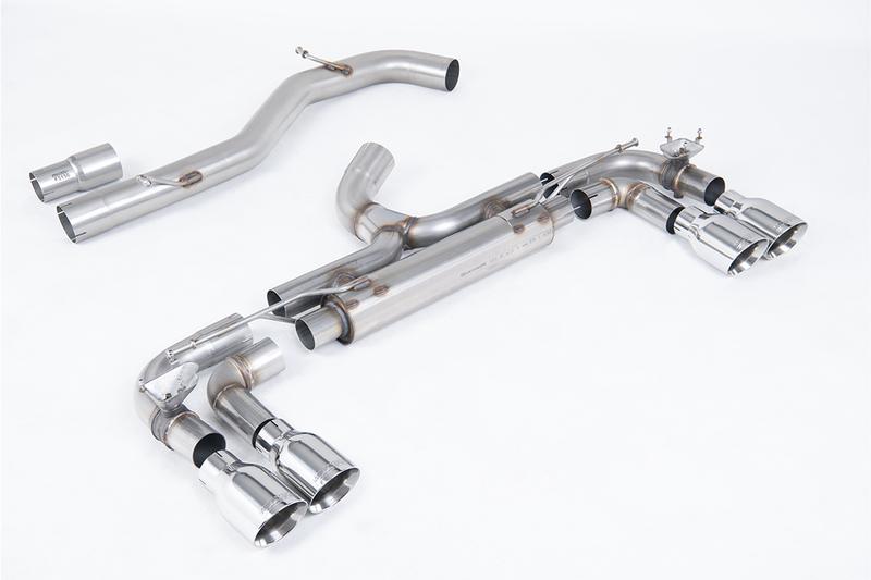 Milltek VW Golf R MK7 - 80mm Race Cat-back with GT-100 Polished Trims (Non-Resonated - Loudest) photo