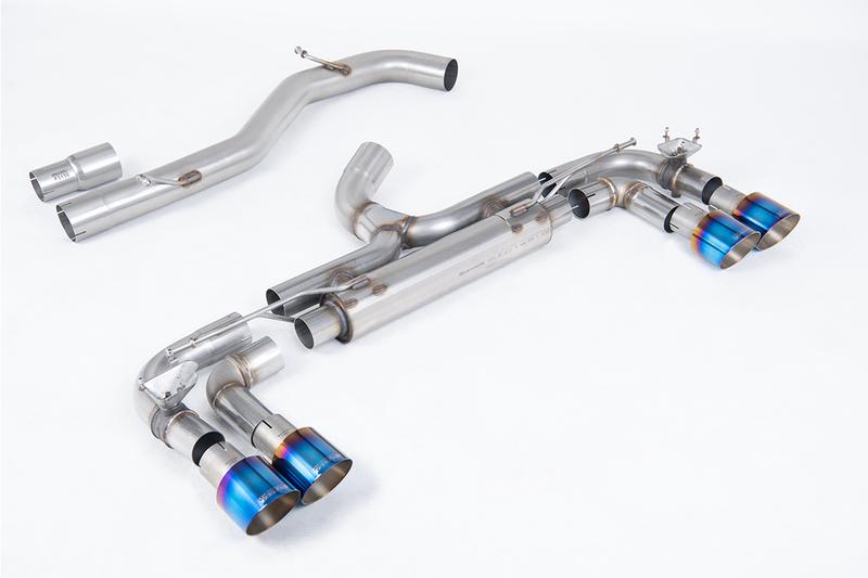 Milltek VW Golf R MK7 - 80mm Race Cat-back with GT-100 Burnt Titanium Trims (Non-Resonated - Loudest) photo