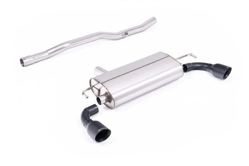 Milltek VW Golf MK4 R32 - V2 Non-Resonated (Loudest) Cat-Back Exhaust System with Slash Cut Cerakote Black Trims photo